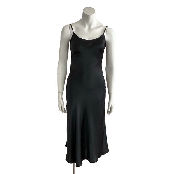 Black Slip Dress L Black Spaghetti Strap - Picture 1 of 12